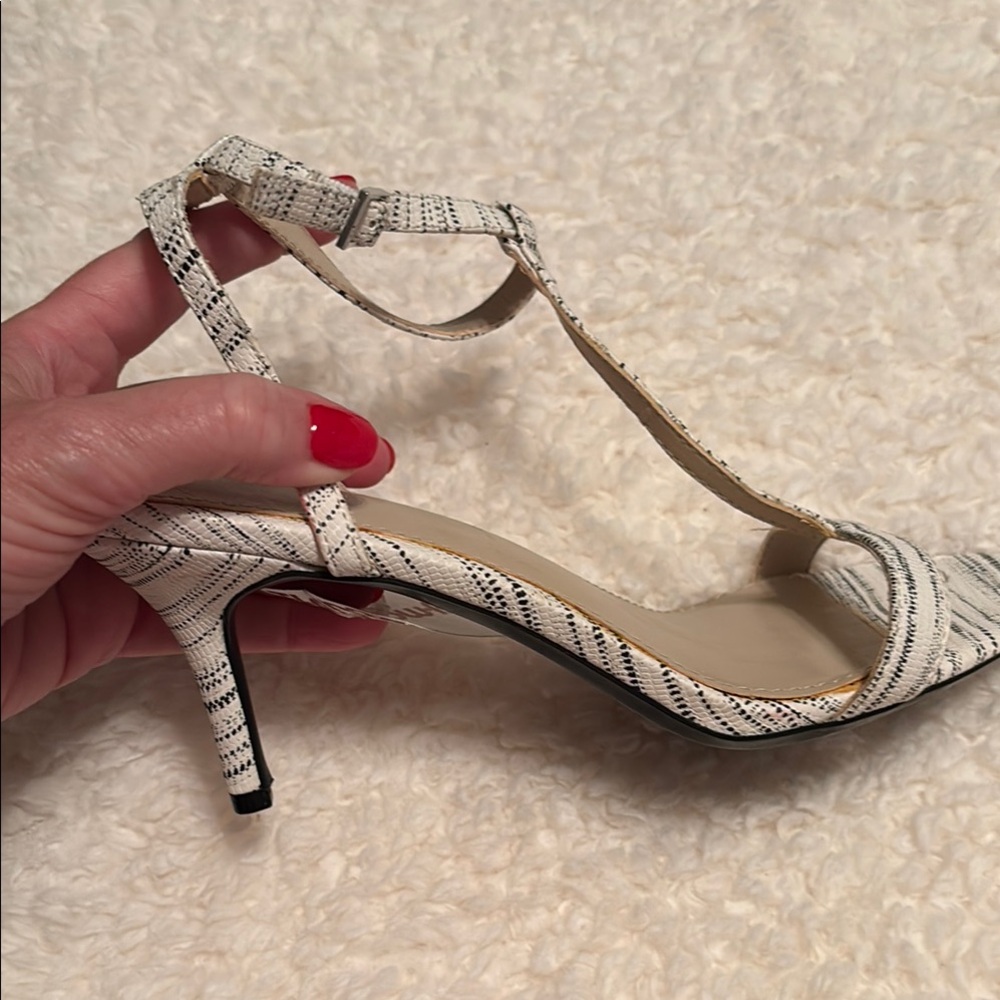 Calvin Klein Black and White Strappy Heels